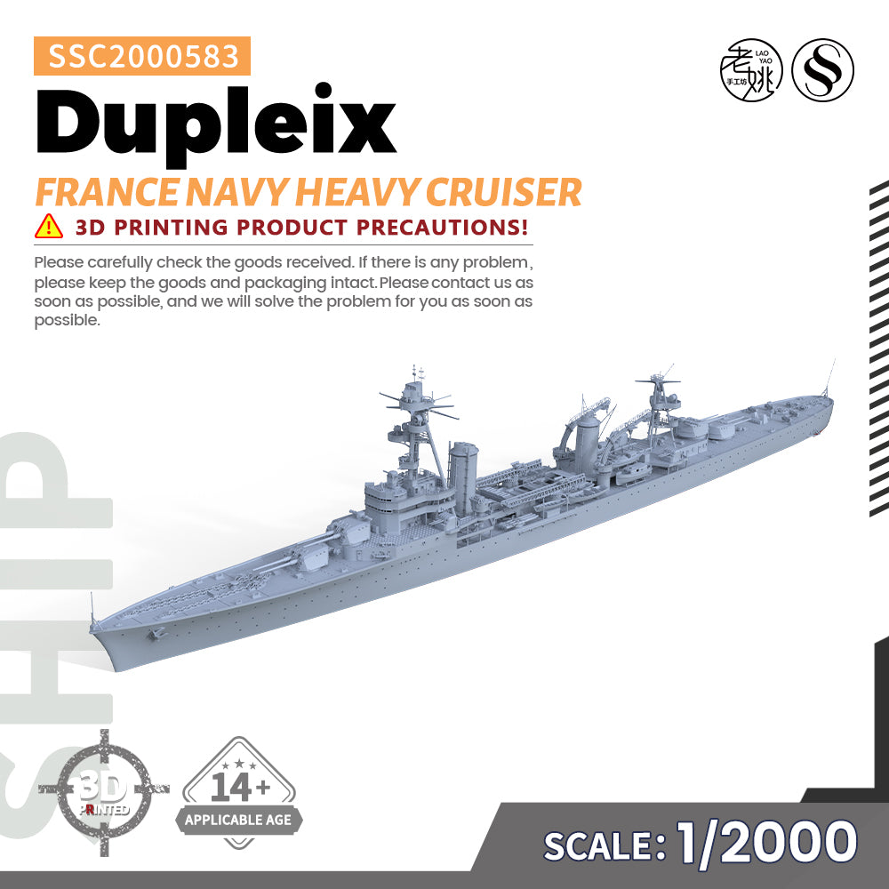 SSMODEL 583 Military Warship Model Kit France Navy Dupleix Heavy Cruiser