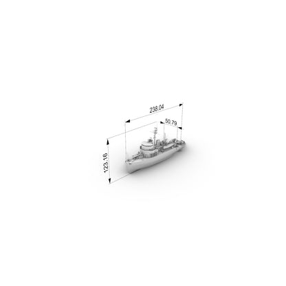SSC160 Military Model  USS Aggressive CLass Minesweeper Water Line