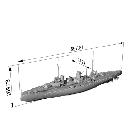 SSC190 Military Model German SMS Von der Tann battlecruiser Water Line