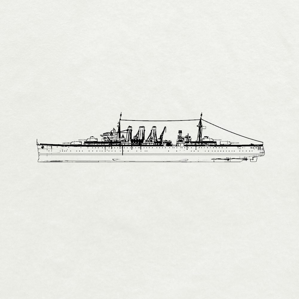 MRY-SFW SSC223 Royal Navy Norfolk-class Norfolk Heavy Cruiser Water Line
