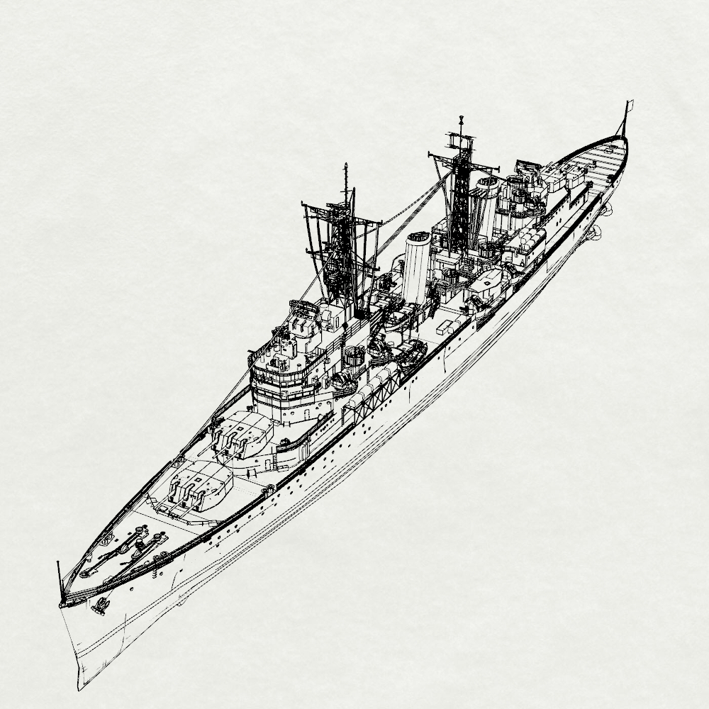 MRY-SFW SSC226S Royal Navy Edinburgh-class Belfast Light Cruiser Full Hull