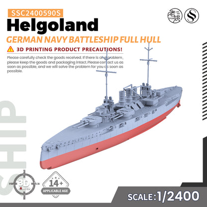 SSMODEL 590S Military Warship Model Kit German Navy Helgoland Battleship