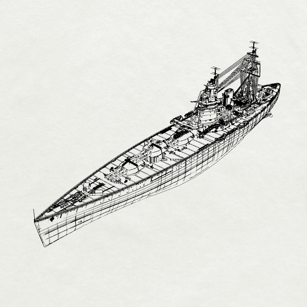 MRY-SFW SSC243 Royal Nelson-class HMS Rodney Battleship 29 1940 Water Line