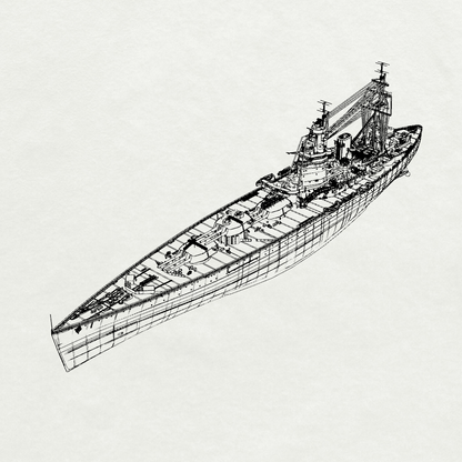 MRY-SFW SSC243 Royal Nelson-class HMS Rodney Battleship 29 1940 Water Line