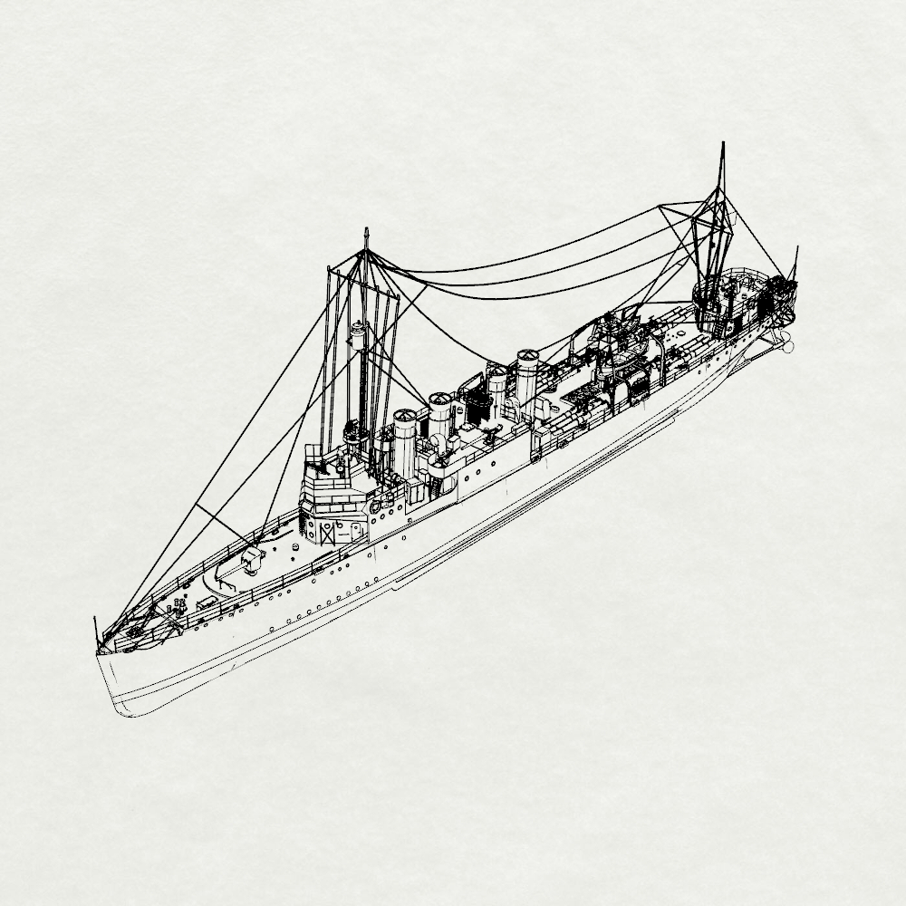 MRY-SFW SSC244S Clemson-class Barker Destroyer DD-213 1942 Full Hull