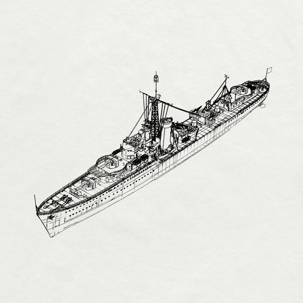 Royal J-class Jervis Destroyer Leader G00 1944 Water Line MRY-SFW SSC254 Military Warship Model Kit