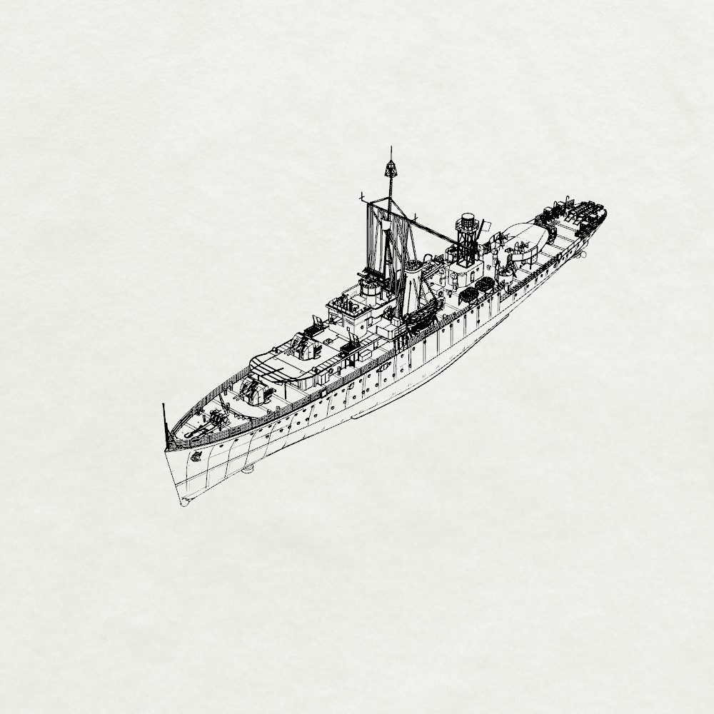 Royal Egret-class Egret Destroyer L75 1943 Water Line MRY-SFW SSC255 Military Warship Model Kit