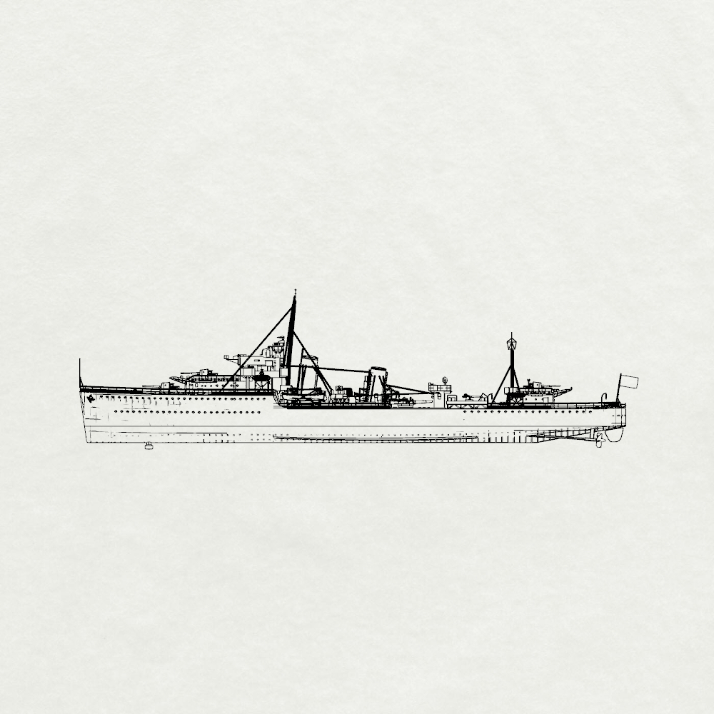 Royal G-class Garland Destroyer H37 1942 Water Line MRY-SFW SSC259 Military Warship Model Kit