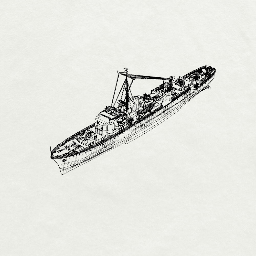Royal Hunt-class Type IV Brissenden Escort Destroyer L79 1943 Water Line MRY-SFW SSC262 Military Warship Model Kit