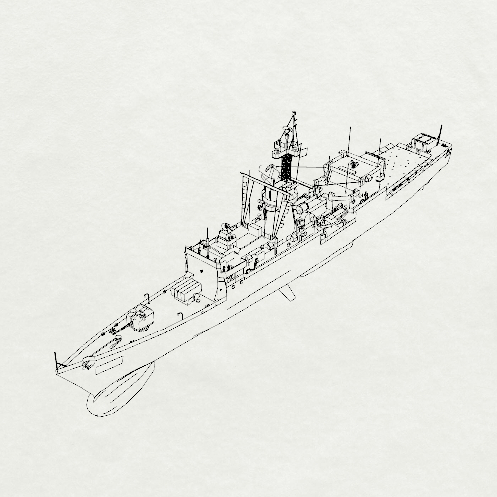 Knox-class Knox Frigate FF-1052 1969 Water Line MRY-SFW SSC269 Military Warship Model Kit