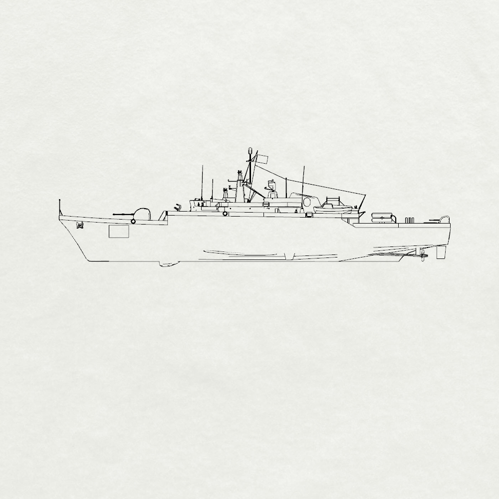 Iranian Alvand-class Alvand Frigate F71 1971 Water Line MRY-SFW SSC270 Military Warship Model Kit