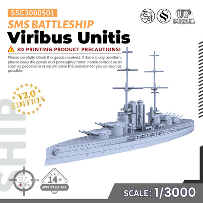 SSMODEL 501 Military Warship Model Kit SMS Viribus Unitis Battleship