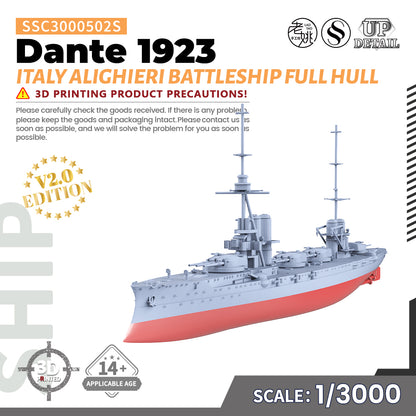 SSMODEL 502S Military Warship Model Kit Italian Navy Dante Alighieri Battleship 1923