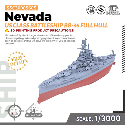 SSMODEL 560S Military Warship Model Kit US Navy Nevada Class Battleship BB-36