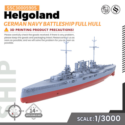 SSMODEL 590S Military Warship Model Kit German Navy Helgoland Battleship