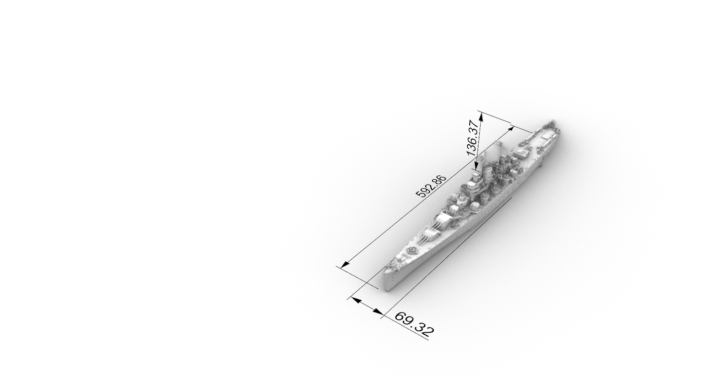 SSC130 Military Model USN Oregon City Class Cruiser CA-122 1946 Water Line