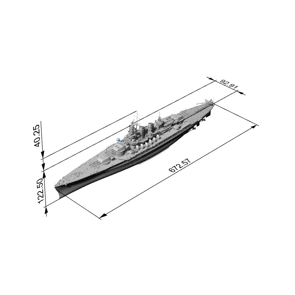 MRY-SFW SSC132 RN Littorio Class Italia Battleship Water Line Resin Warship Military Ship Model Hobby Collection Unassembled Unpainted