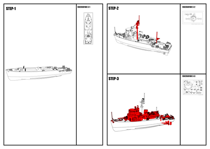 SSC160 Military Model  USS Aggressive CLass Minesweeper Water Line