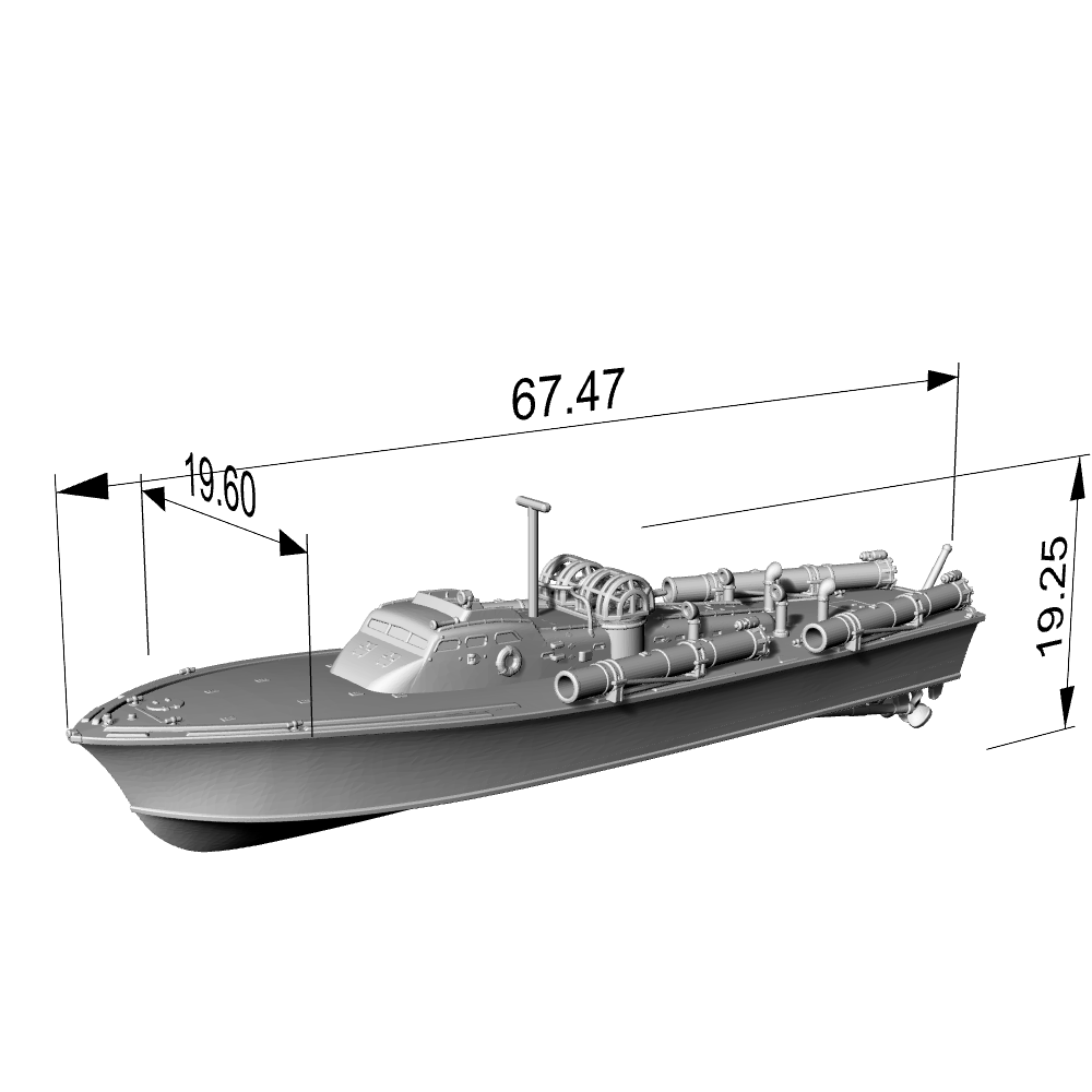 SSC182S Military Model USS Elco Class PT-20 Motor Torpedo Boat Full Hull