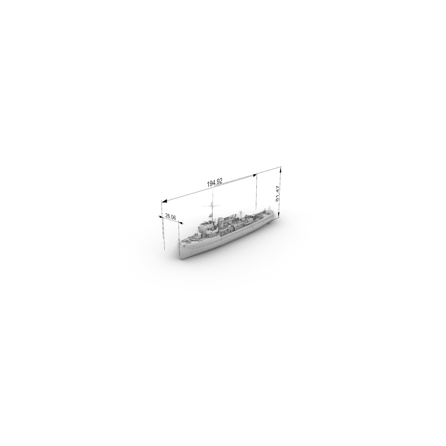 SSC184 Military Model German DKM M 17, Minensuchboot Typ 1935 Water Line