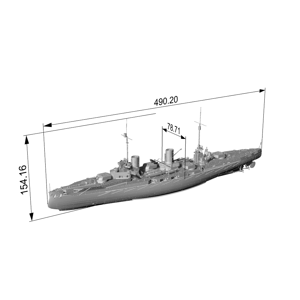SSC190 Military Model German SMS Von der Tann battlecruiser Water Line
