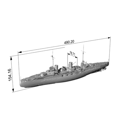 SSC190 Military Model German SMS Von der Tann battlecruiser Water Line
