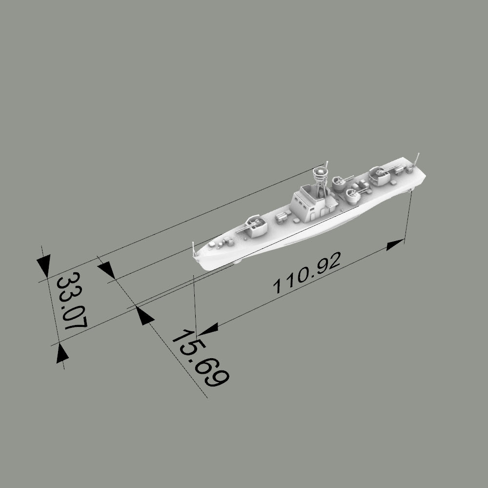 MRY-SFW SSC199 China Navy Shanghai-class Type 0111 Fast Patrol Gunboat Water Line Resin Warship Military Ship Model Hobby Collection Unassembled Unpainted