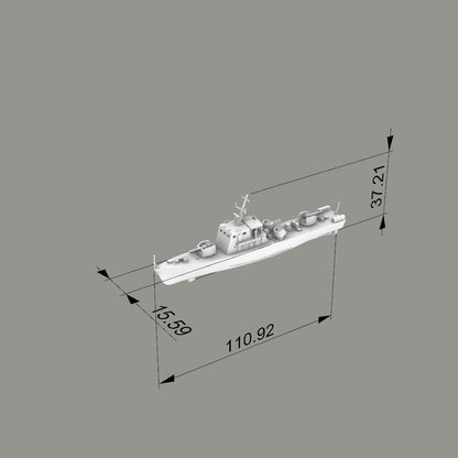 MRY-SFW SSC200 China Navy Shanghai-class Type 0111S Anti-Submarine Patrol Gunboat Water Line Resin Warship Military Ship Model Hobby Collection Unassembled Unpainted