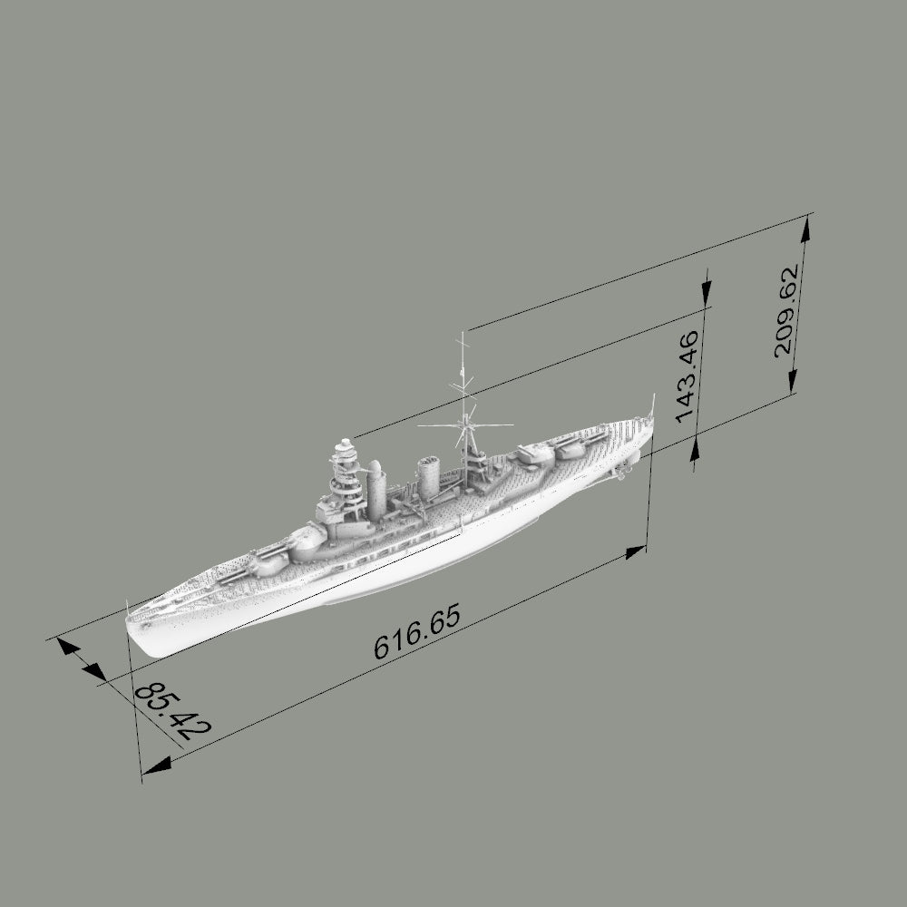 MRY-SFW SSC209S Japan Navy Nagato-class 2nd ship Mutsu Full Hull Resin Warship Military Ship Model Hobby Collection Unassembled Unpainted