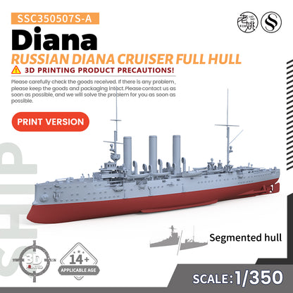 MRY-SFW SSC507S Military Warship Model Kit Russian Diana Cruiser Full Hull