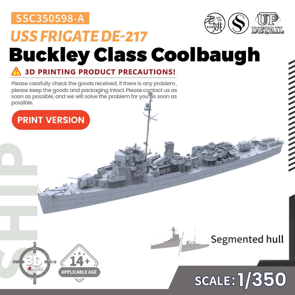 SSMODEL 598 Military Warship Model Kit US Navy Buckley Class Coolbaugh Frigate DE-217