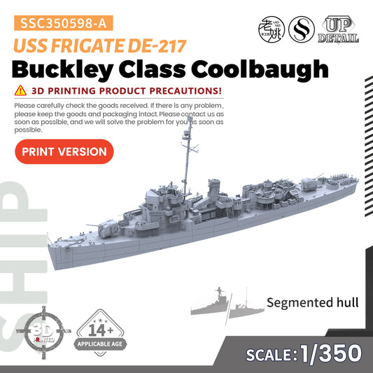 SSMODEL 598 Military Warship Model Kit US Navy Buckley Class Coolbaugh Frigate DE-217