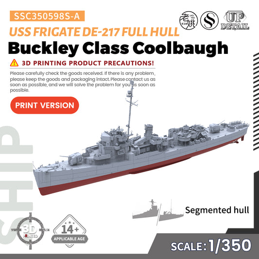 SSMODEL 598S Military Warship Model Kit US Navy Buckley Class Coolbaugh Frigate DE-217