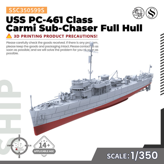 SSMODEL 599S Military Warship Model Kit US Navy PC-461 Class Carmi Sub-Chaser