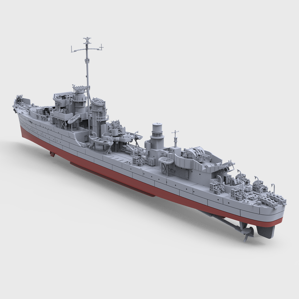 SSMODEL 744S Military Model Kit Hunt-Class, French Destroyer La Combattante, 1944 Full Hull