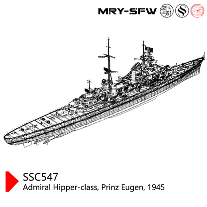 SSMODEL SSC547 Admiral Hipper-Class Prinz Eugen 1945 Water Line