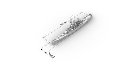 SSC130 Military Model USN Oregon City Class Cruiser CA-122 1946 Water Line