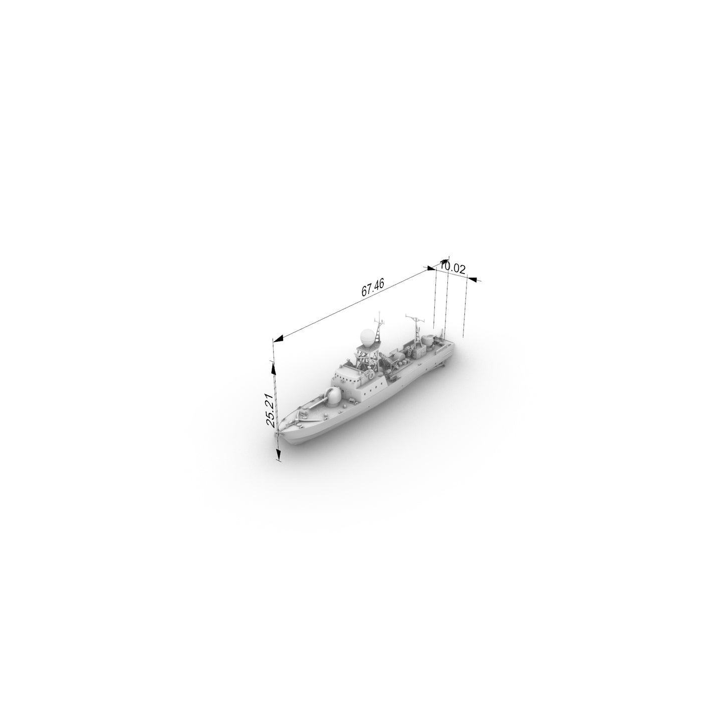 SSC149S Military Model IR La Combattante IIa Missile Boat Full Hull