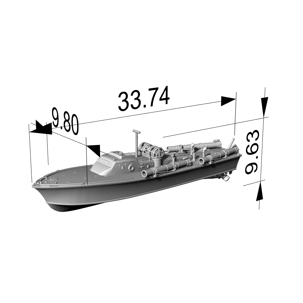SSC182S Military Model USS Elco Class PT-20 Motor Torpedo Boat Full Hull