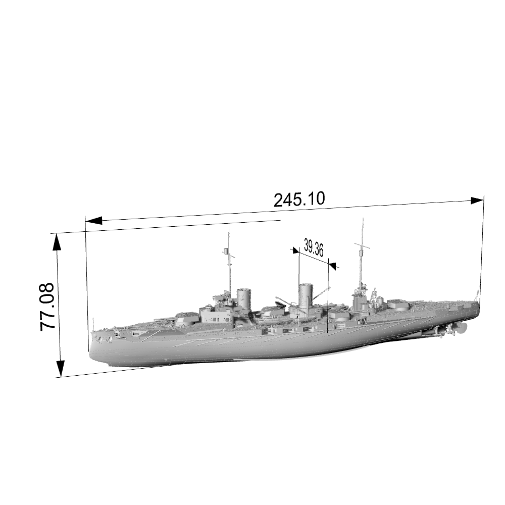 SSC190 Military Model German SMS Von der Tann battlecruiser Water Line