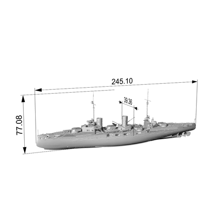 SSC190 Military Model German SMS Von der Tann battlecruiser Water Line