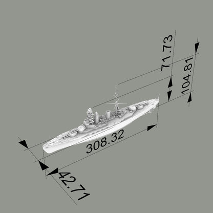 MRY-SFW SSC209S Japan Navy Nagato-class 2nd ship Mutsu Full Hull Resin Warship Military Ship Model Hobby Collection Unassembled Unpainted