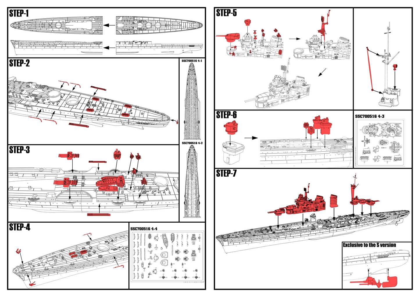 MRY-SFW SSC516  Military Model Kit Duca Degli Abruzzi Class RN Duca Degli Abruzzi 1944 Water Line