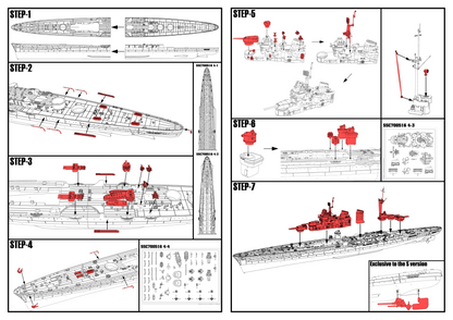 MRY-SFW SSC516  Military Model Kit Duca Degli Abruzzi Class RN Duca Degli Abruzzi 1944 Water Line