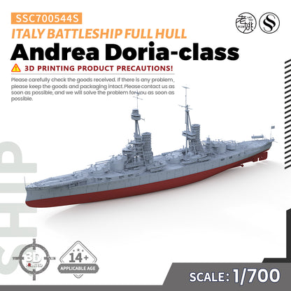 SSMODEL 544S Military Model Kit Italy Andrea Doria-class Battleship Full Hull