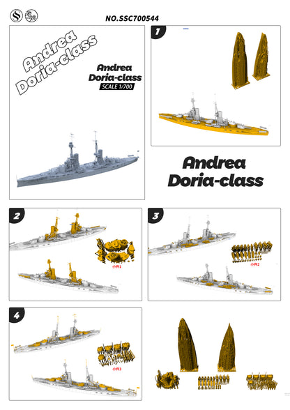 SSMODEL 544 Military Model Kit Italy Andrea Doria-class Battleship