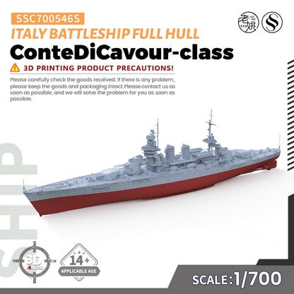 SSMODEL 546S Military Model Kit Italy ConteDiCavour-class Battleship Full Hull