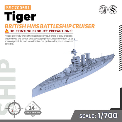 MRY-SFW SSC581 British HMS Tiger Battleship Cruiser Water Line Resin Warship Military Ship Model Hobby Collection Unassembled Unpainted