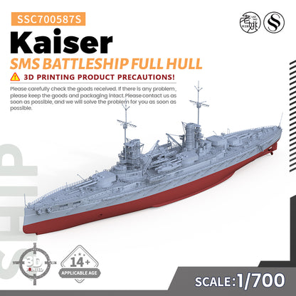 SSMODEL 587S Military Warship Model Kit SMS Kaiser Battleship