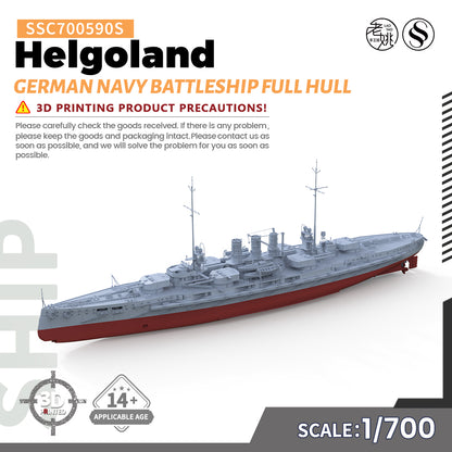 SSMODEL 590S Military Warship Model Kit German Navy Helgoland Battleship